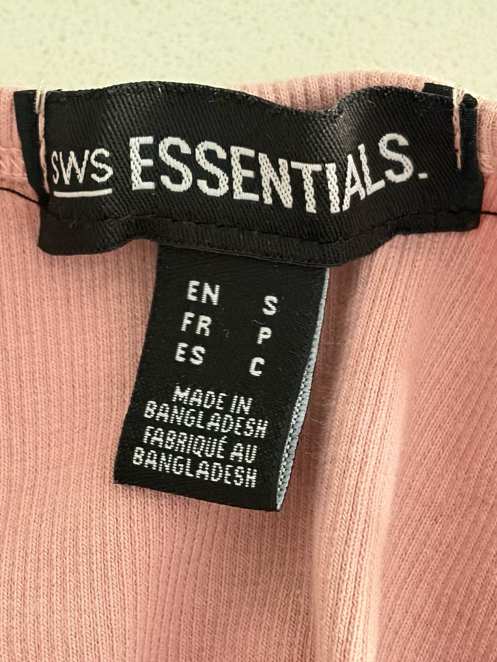 SWS Essentials Ribbed Cropped Tank Top - Dusty Rose - Picture 3 of 3